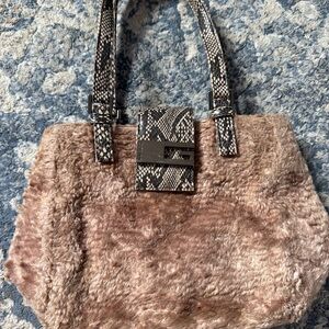 Guess Faux Fur and Snakeskin Bag